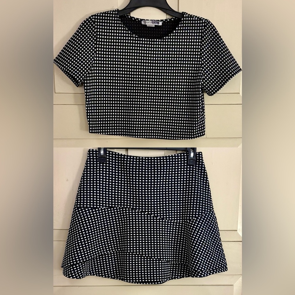 Necessary Objects Black And White Checkered Skirt… - image 1